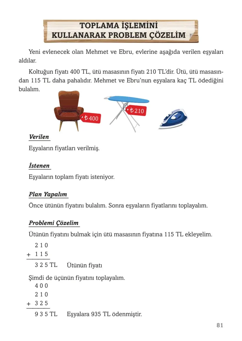 3. Sınıf Matematik Ders Kitabı Cevapları Ekoyay Yayınları Sayfa 81