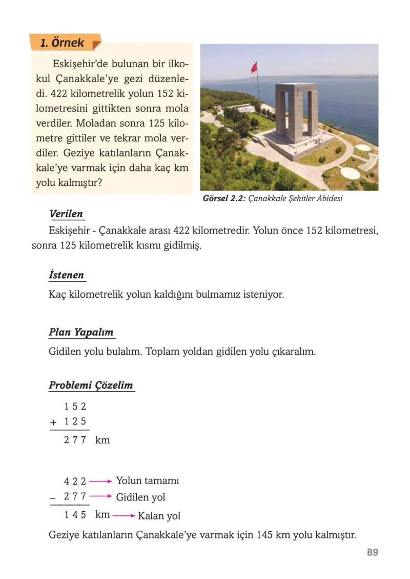 3. Sınıf Matematik Ders Kitabı Cevapları Ekoyay Yayınları Sayfa 89
