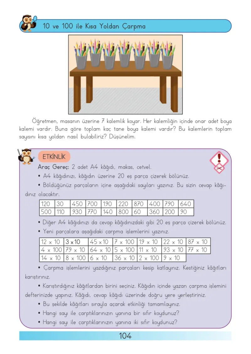 3. Sınıf Matematik Ders Kitabı Cevapları Meb Yayınları Sayfa 104