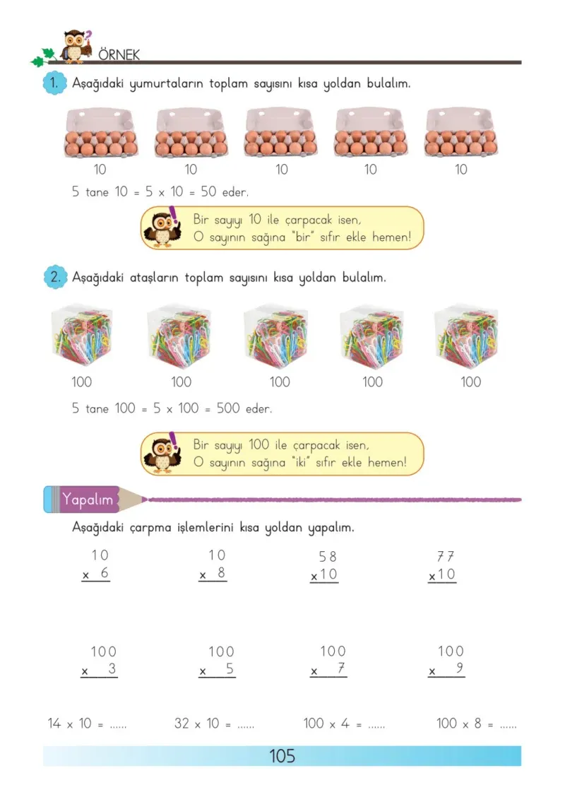 3. Sınıf Matematik Ders Kitabı Cevapları Meb Yayınları Sayfa 105