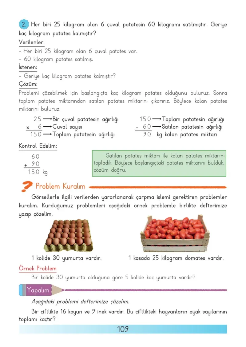 3. Sınıf Matematik Ders Kitabı Cevapları Meb Yayınları Sayfa 109