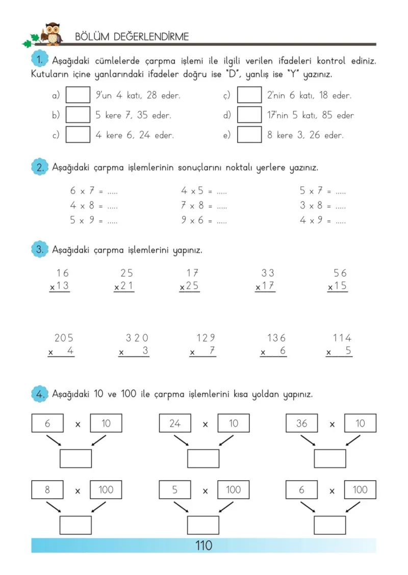 3. Sınıf Matematik Ders Kitabı Cevapları Meb Yayınları Sayfa 110