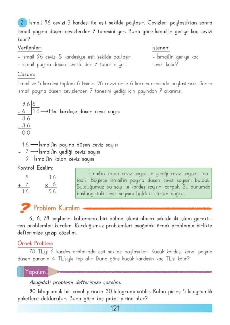 3. Sınıf Matematik Ders Kitabı Cevapları Meb Yayınları Sayfa 121