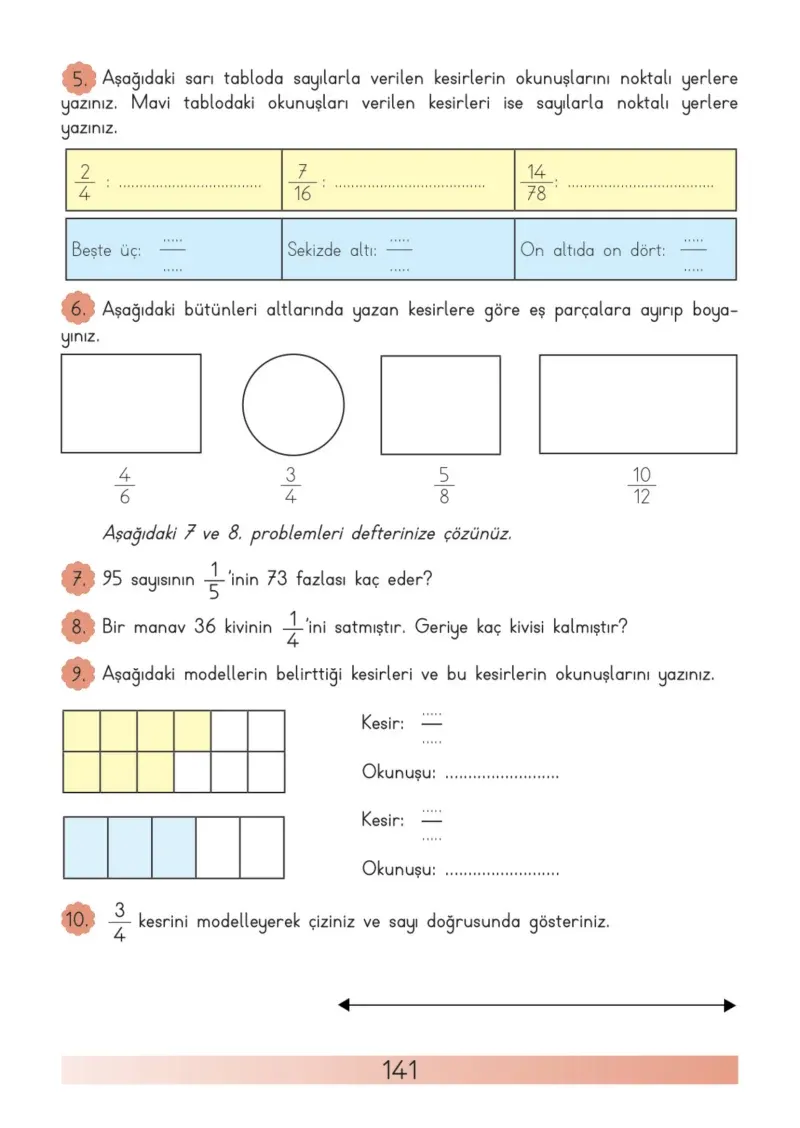 3. Sınıf Matematik Ders Kitabı Cevapları Meb Yayınları Sayfa 141