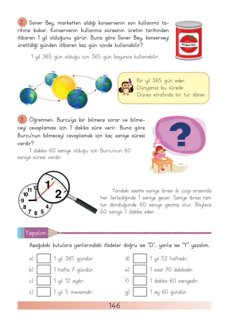 3. Sınıf Matematik Ders Kitabı Cevapları Meb Yayınları Sayfa 146