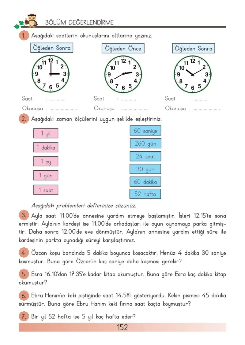 3. Sınıf Matematik Ders Kitabı Cevapları Meb Yayınları Sayfa 152