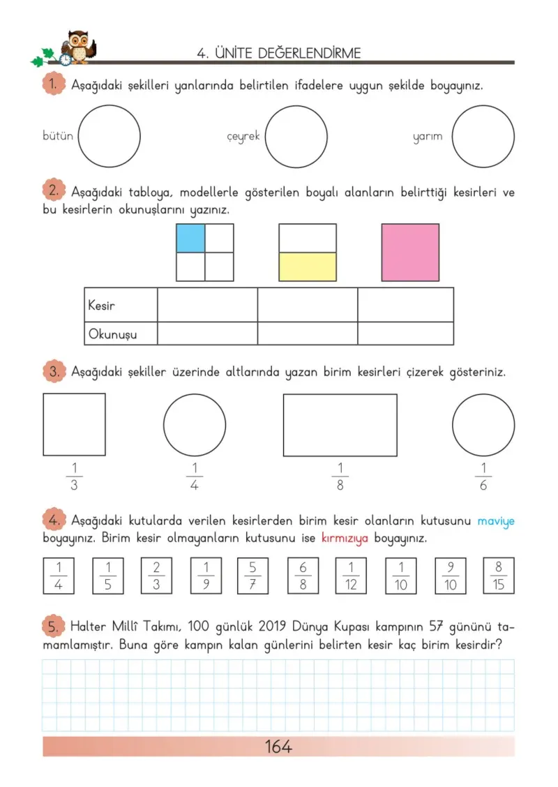 3. Sınıf Matematik Ders Kitabı Cevapları Meb Yayınları Sayfa 164