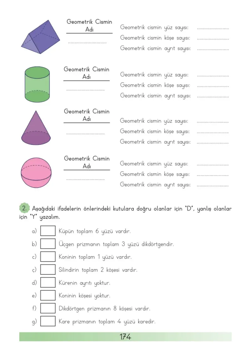 3. Sınıf Matematik Ders Kitabı Cevapları Meb Yayınları Sayfa 174
