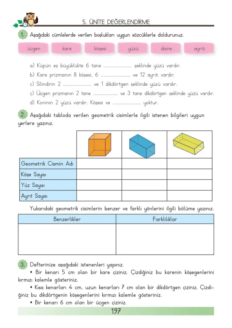 3. Sınıf Matematik Ders Kitabı Cevapları Meb Yayınları Sayfa 197