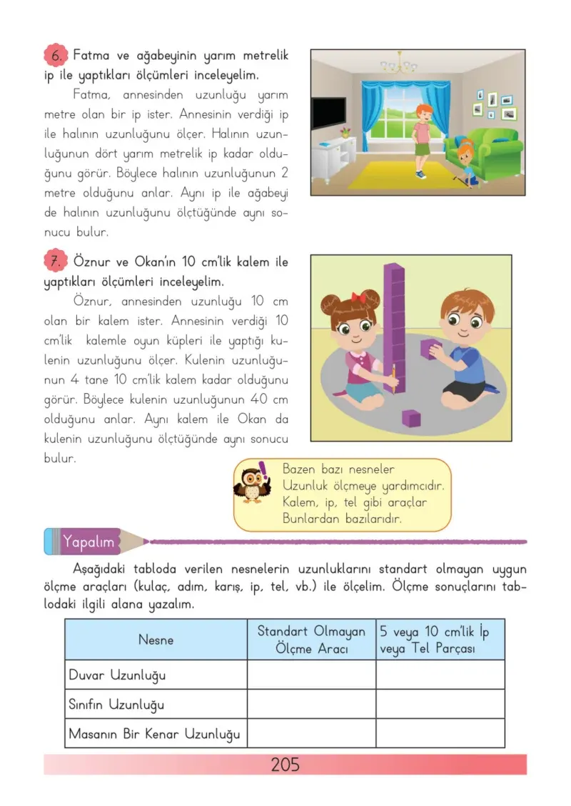 3. Sınıf Matematik Ders Kitabı Cevapları Meb Yayınları Sayfa 205