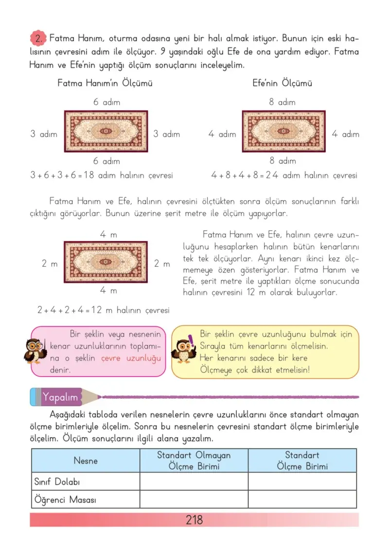 3. Sınıf Matematik Ders Kitabı Cevapları Meb Yayınları Sayfa 218