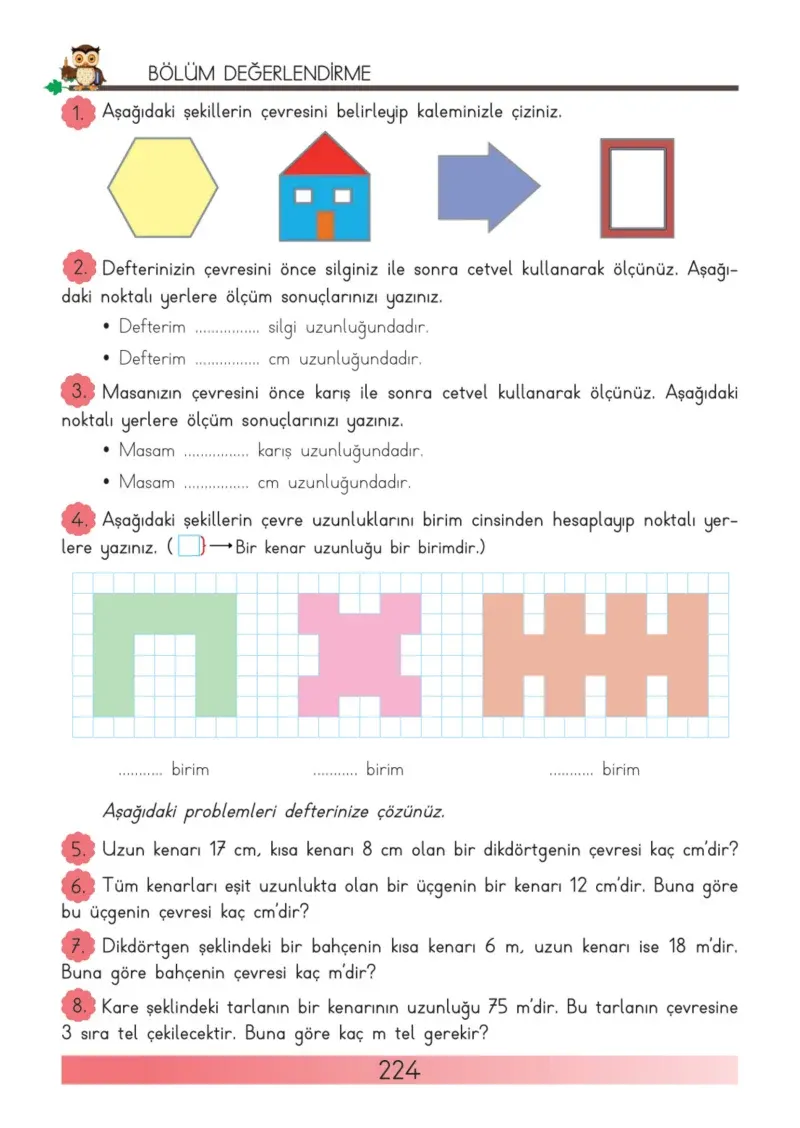 3. Sınıf Matematik Ders Kitabı Cevapları Meb Yayınları Sayfa 224