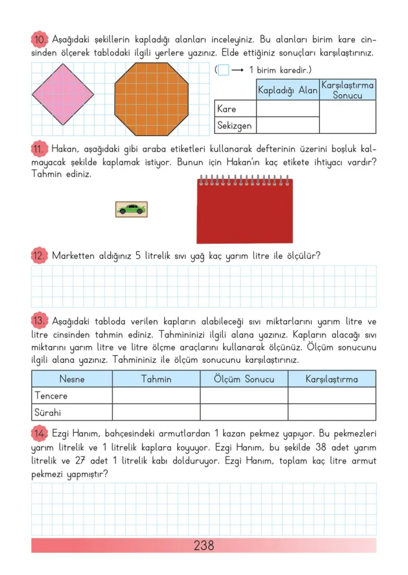 3. Sınıf Matematik Ders Kitabı Cevapları Meb Yayınları Sayfa 238