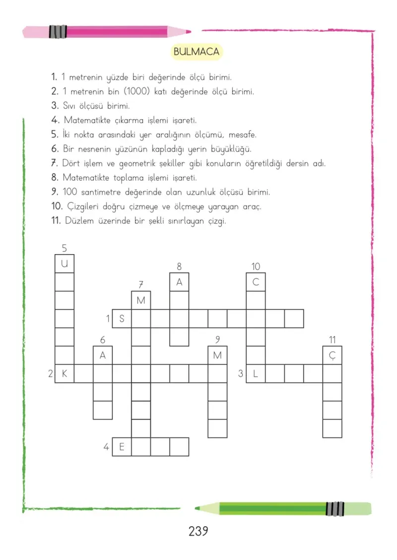 3. Sınıf Matematik Ders Kitabı Cevapları Meb Yayınları Sayfa 239