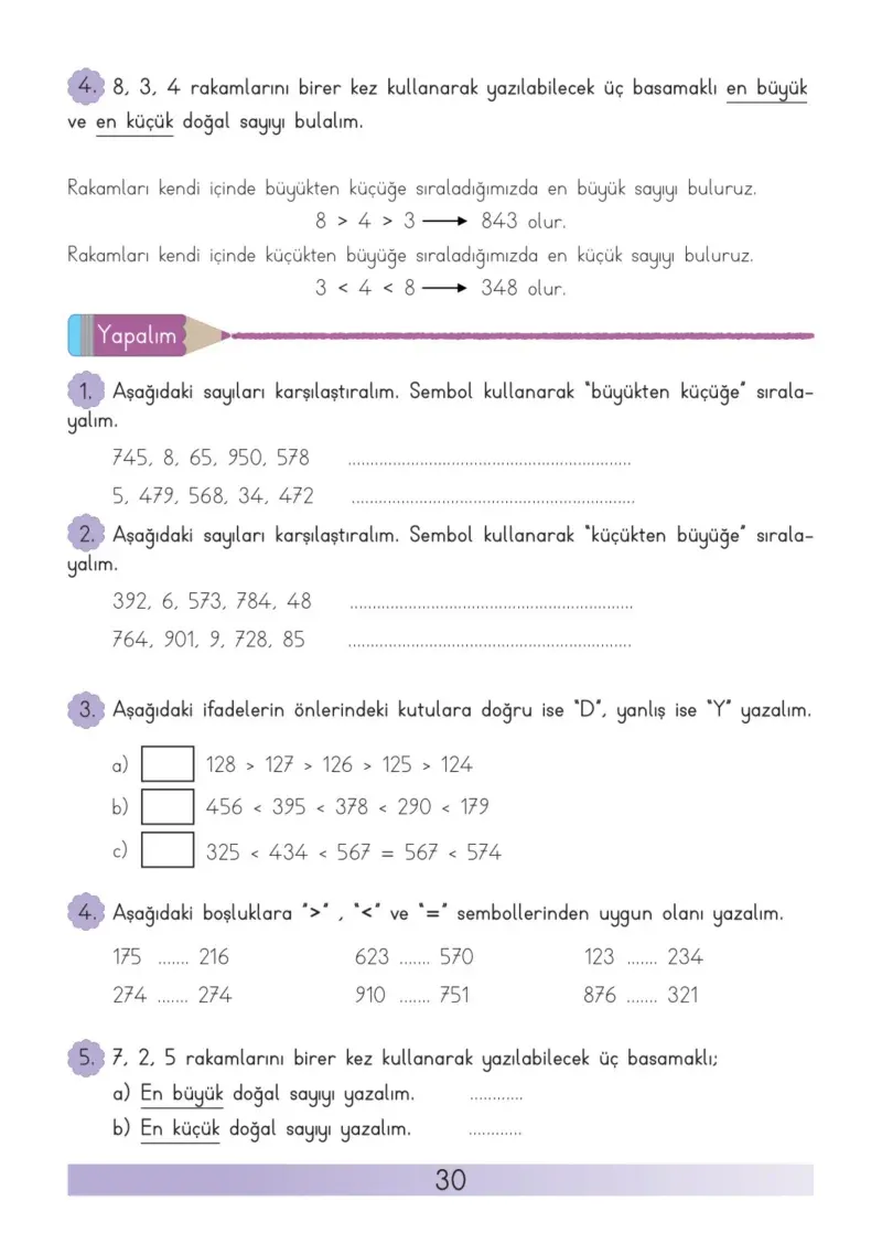 3. Sınıf Matematik Ders Kitabı Cevapları Meb Yayınları Sayfa 30