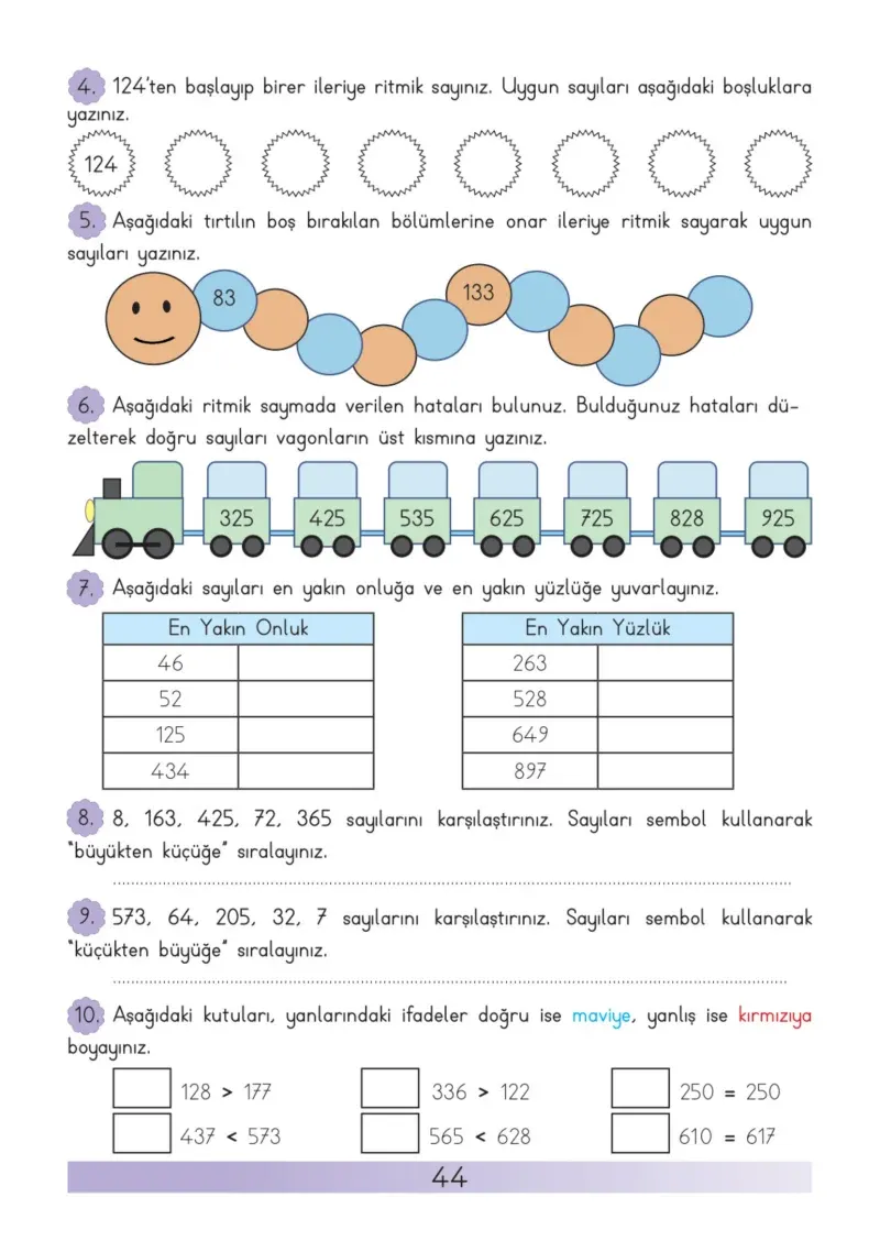 3. Sınıf Matematik Ders Kitabı Cevapları Meb Yayınları Sayfa 44