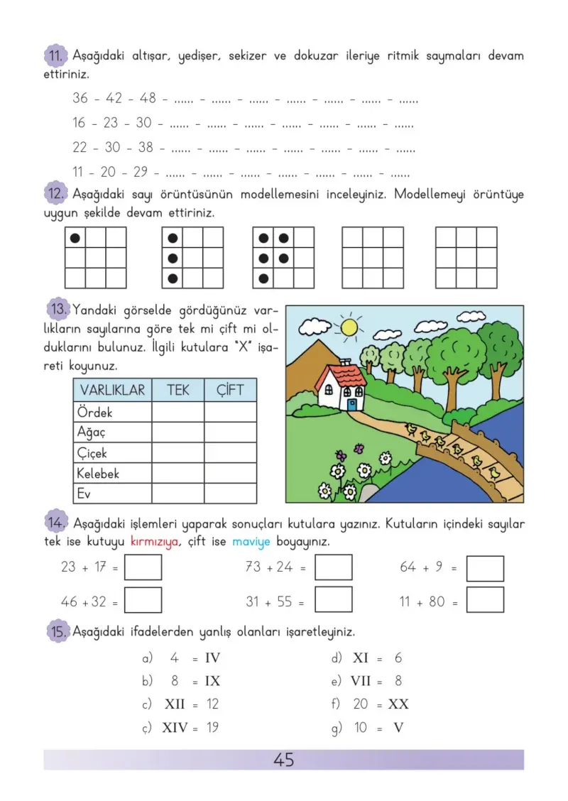 3. Sınıf Matematik Ders Kitabı Cevapları Meb Yayınları Sayfa 45