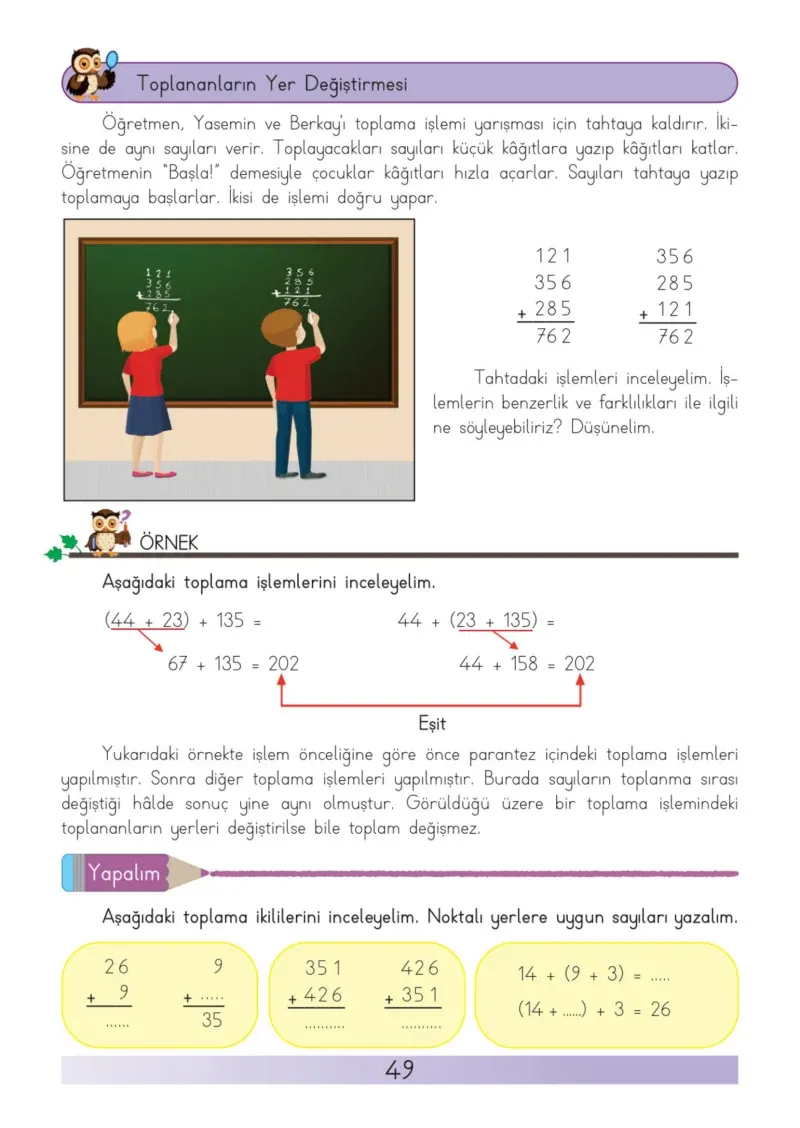 3. Sınıf Matematik Ders Kitabı Cevapları Meb Yayınları Sayfa 49