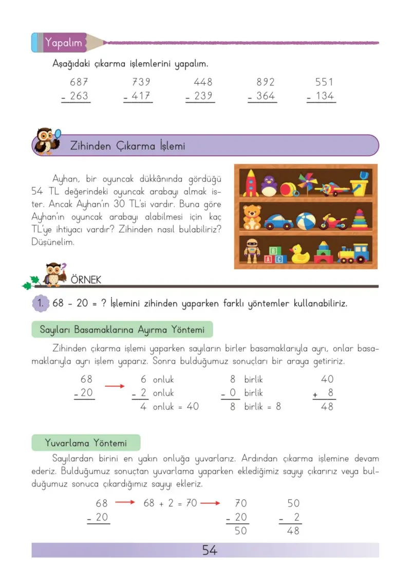 3. Sınıf Matematik Ders Kitabı Cevapları Meb Yayınları Sayfa 54
