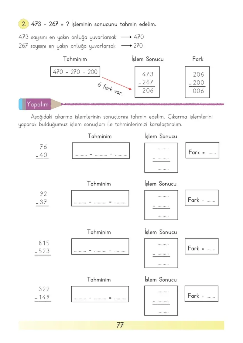 3. Sınıf Matematik Ders Kitabı Cevapları Meb Yayınları Sayfa 77