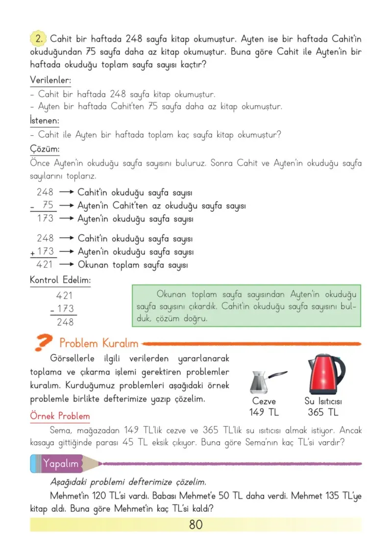 3. Sınıf Matematik Ders Kitabı Cevapları Meb Yayınları Sayfa 80