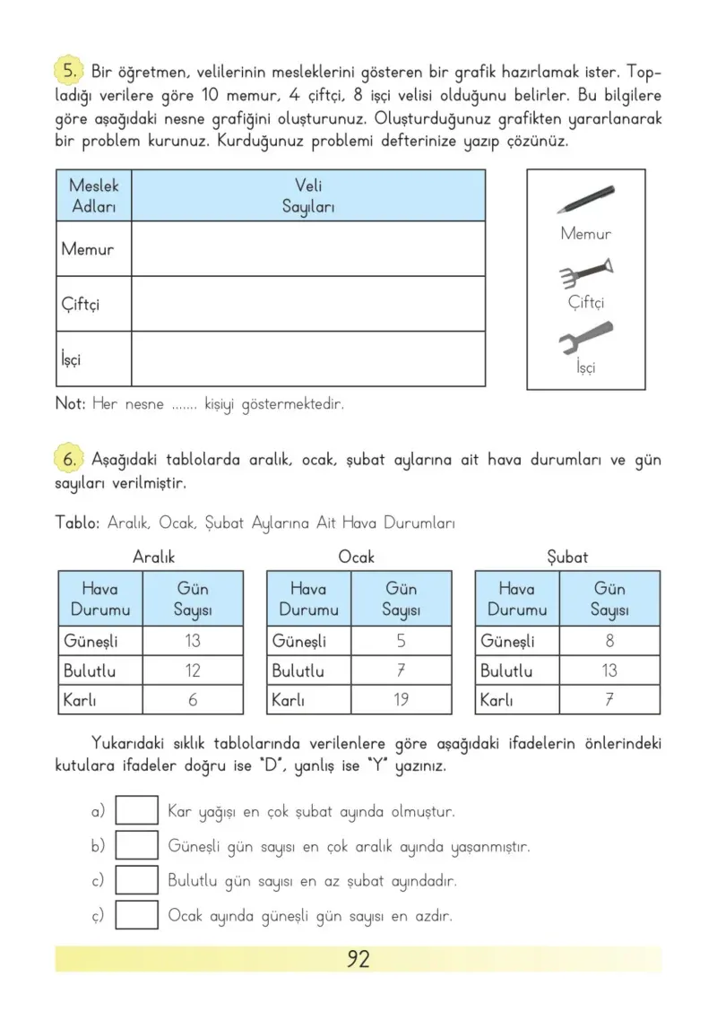 3. Sınıf Matematik Ders Kitabı Cevapları Meb Yayınları Sayfa 92
