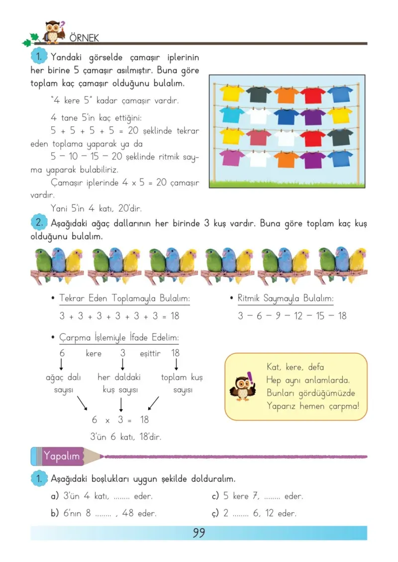3. Sınıf Matematik Ders Kitabı Cevapları Meb Yayınları Sayfa 99
