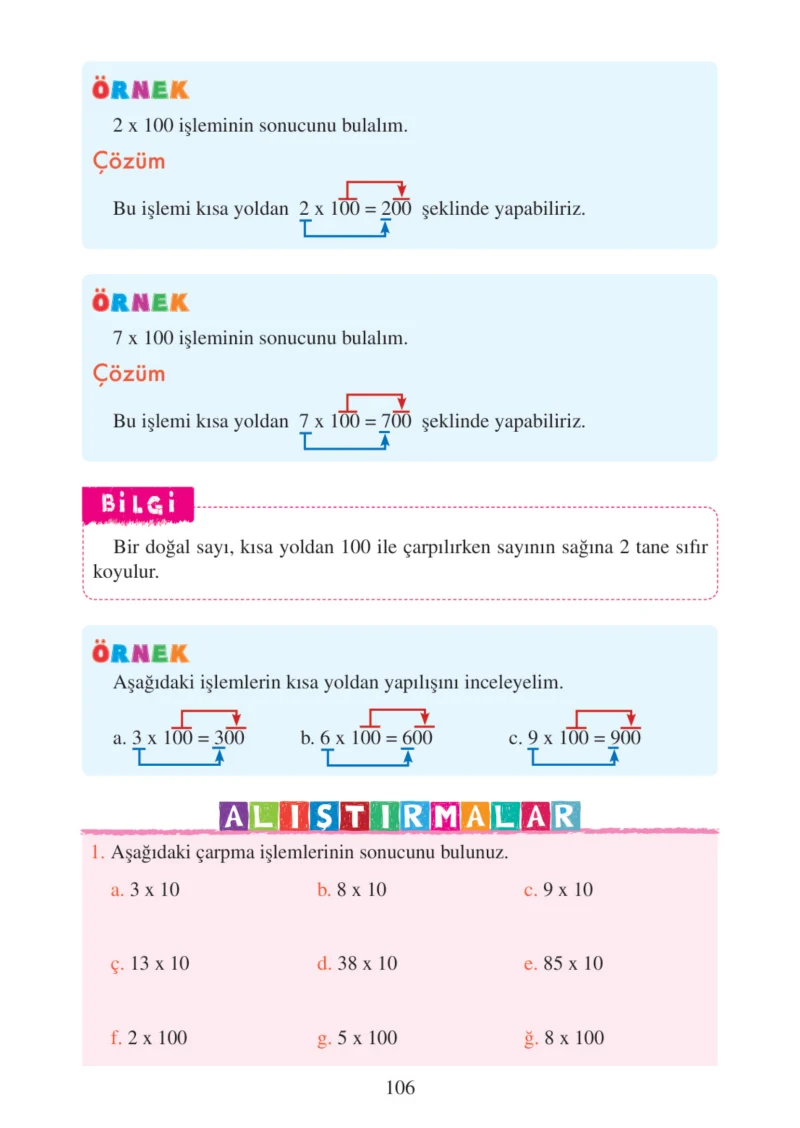 3. Sınıf Matematik Ders Kitabı Cevapları Tuna Matbacılık Yayınları Sayfa 106