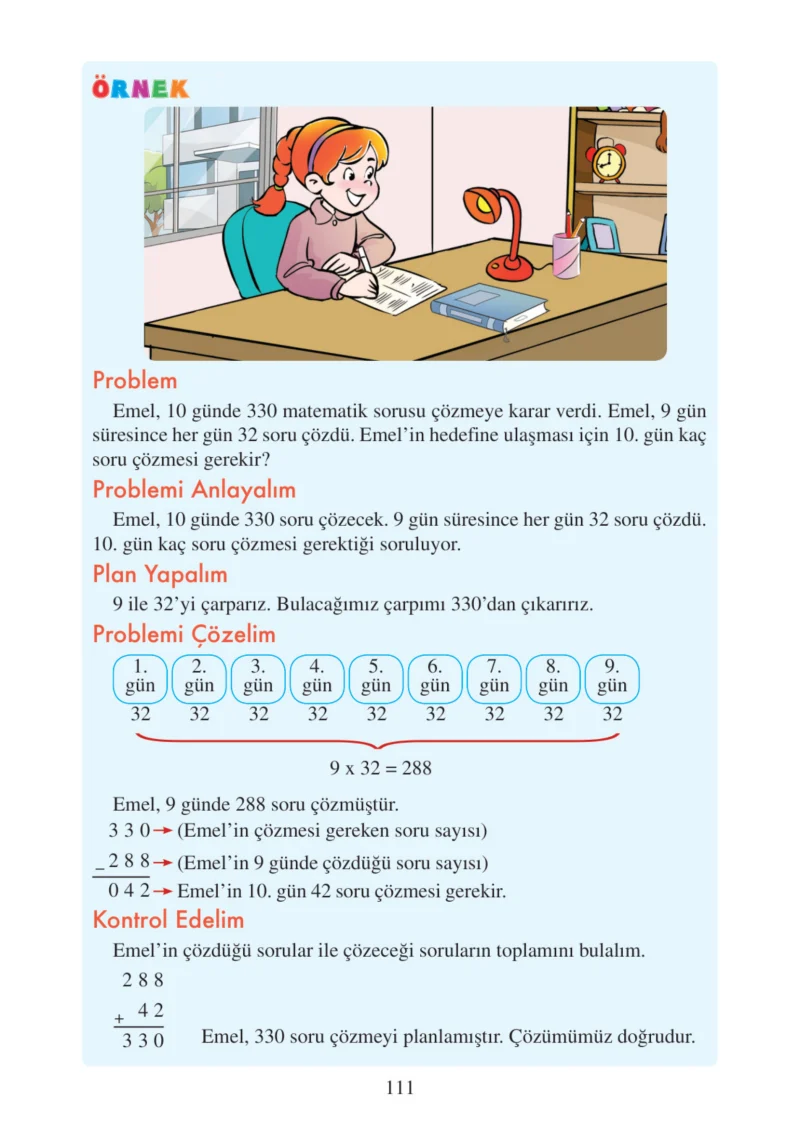 3. Sınıf Matematik Ders Kitabı Cevapları Tuna Matbacılık Yayınları Sayfa 111