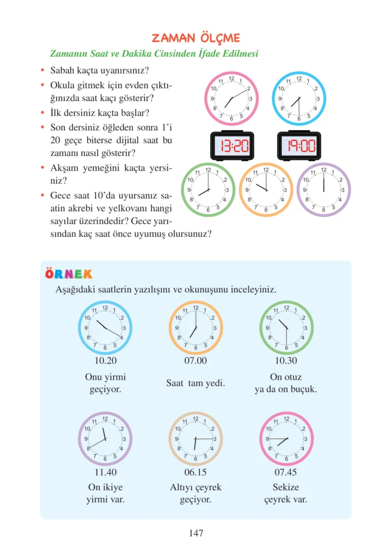 3. Sınıf Matematik Ders Kitabı Cevapları Tuna Matbacılık Yayınları Sayfa 147
