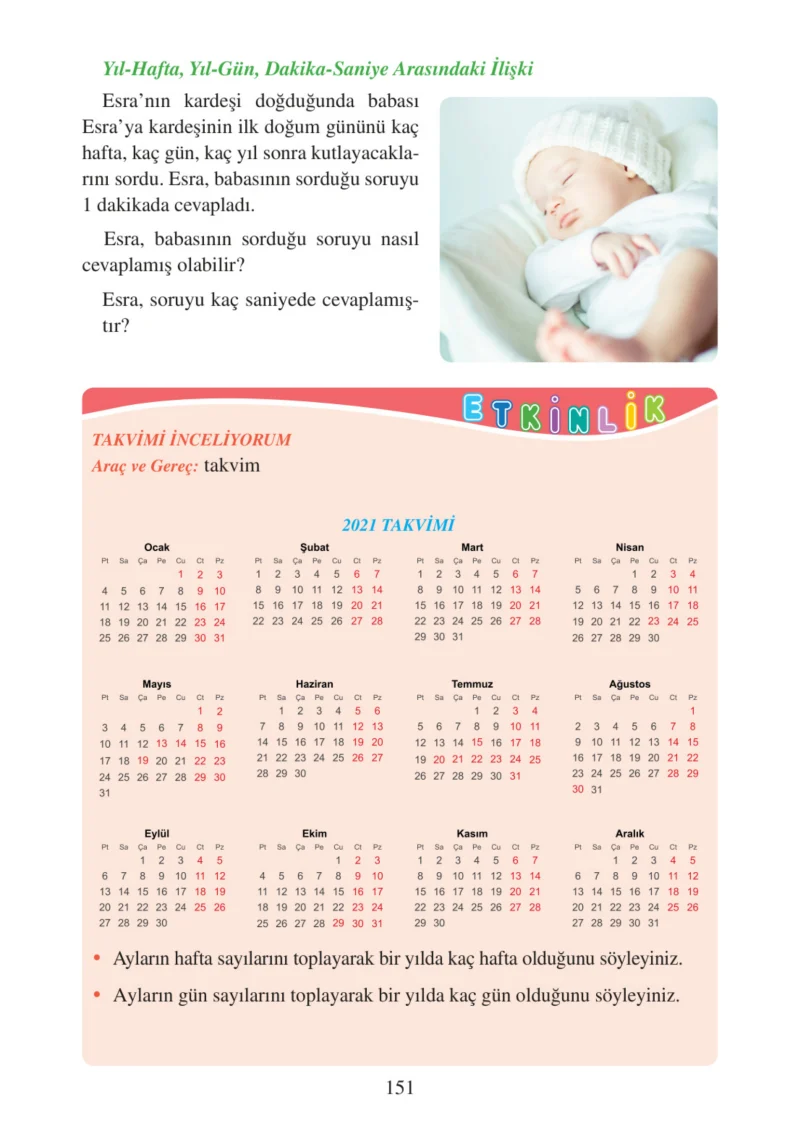 3. Sınıf Matematik Ders Kitabı Cevapları Tuna Matbacılık Yayınları Sayfa 151