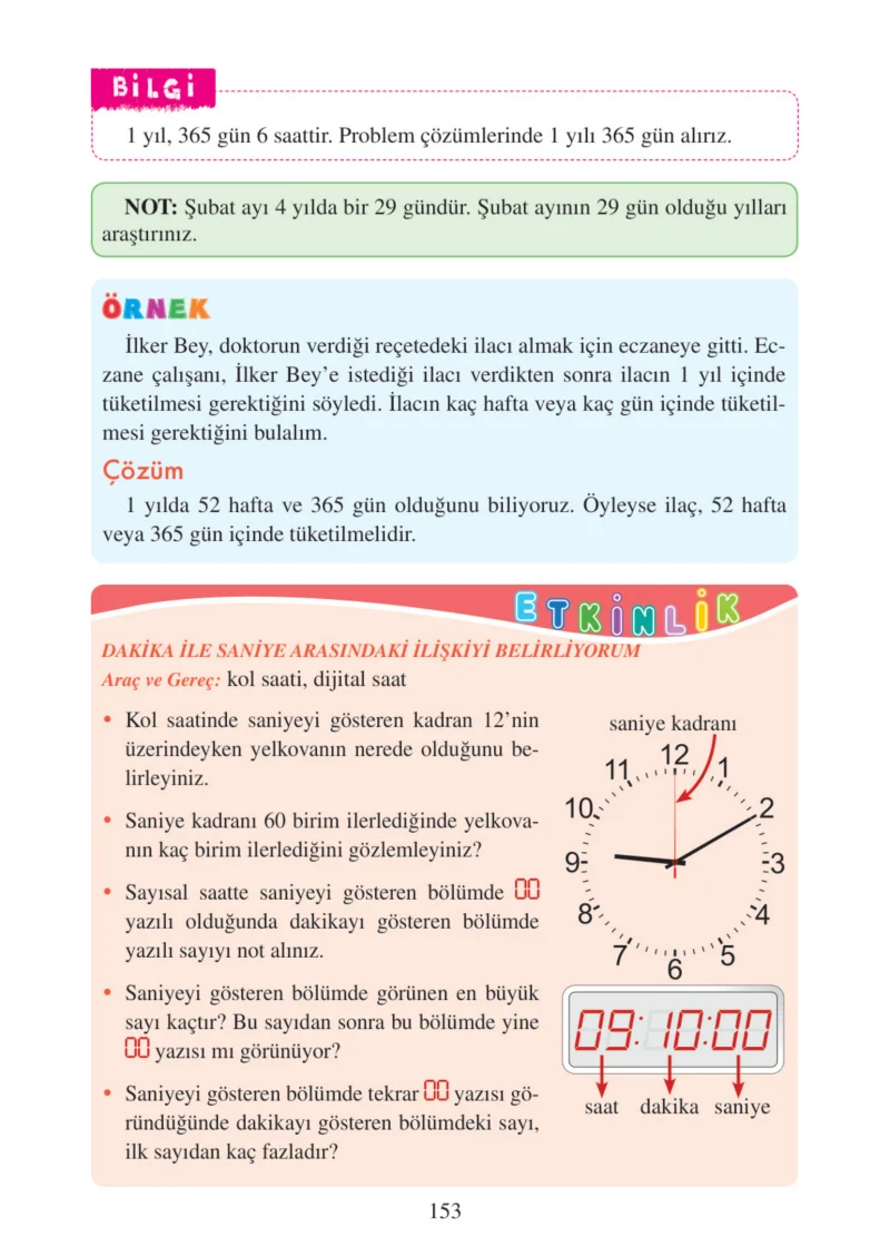 3. Sınıf Matematik Ders Kitabı Cevapları Tuna Matbacılık Yayınları Sayfa 153