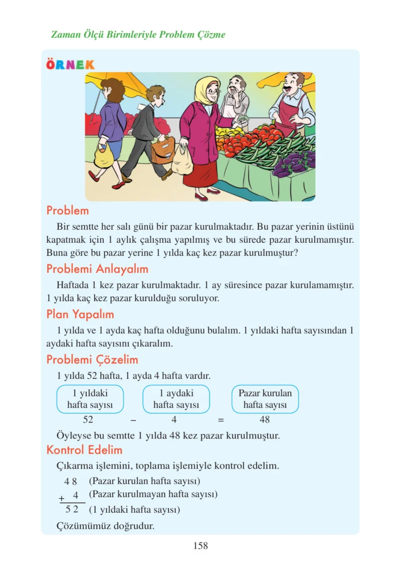 3. Sınıf Matematik Ders Kitabı Cevapları Tuna Matbacılık Yayınları Sayfa 158