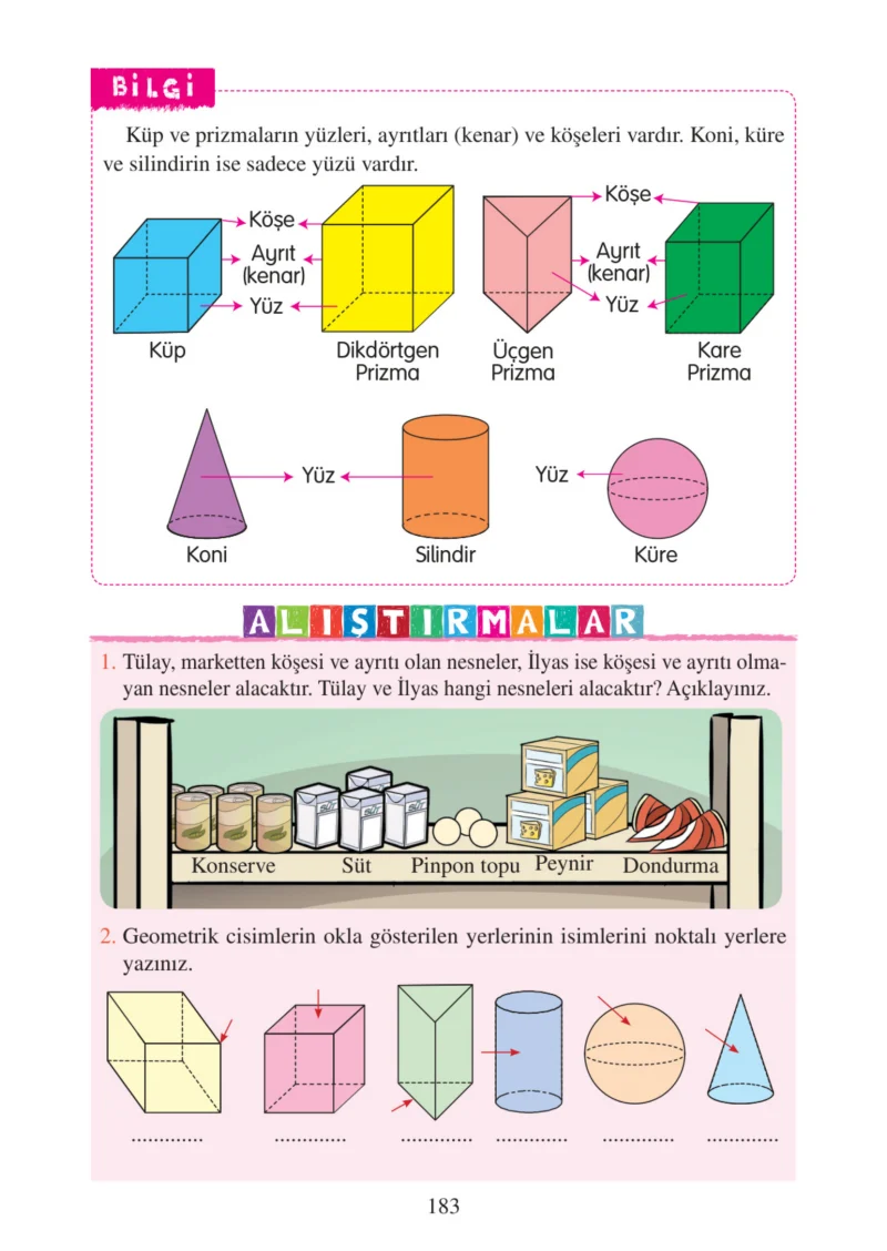3. Sınıf Matematik Ders Kitabı Cevapları Tuna Matbacılık Yayınları Sayfa 183
