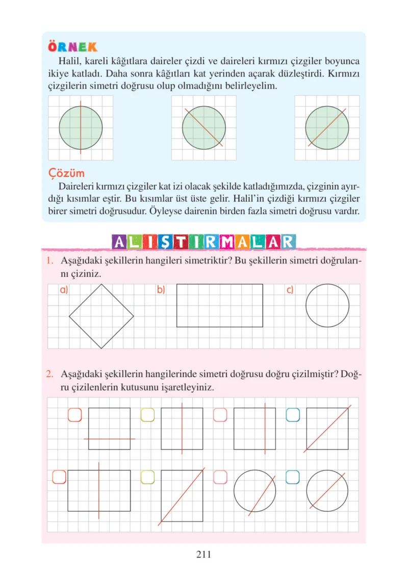 3. Sınıf Matematik Ders Kitabı Cevapları Tuna Matbacılık Yayınları Sayfa 211