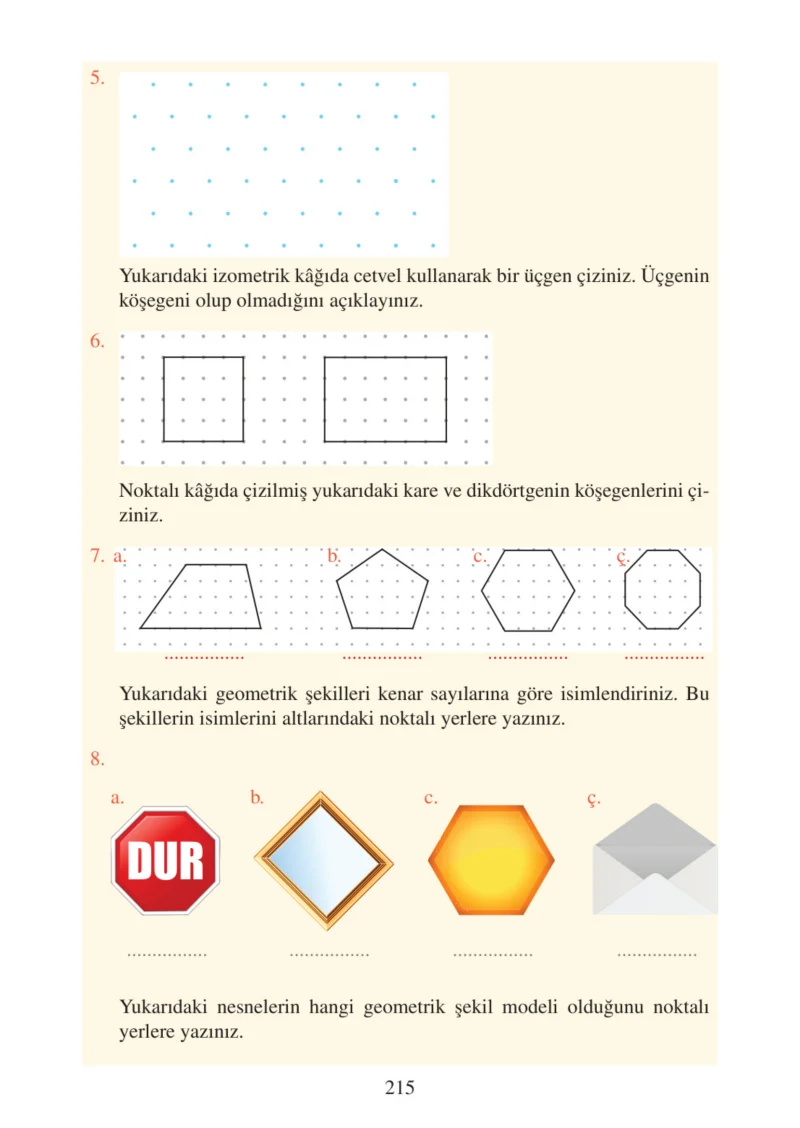 3. Sınıf Matematik Ders Kitabı Cevapları Tuna Matbacılık Yayınları Sayfa 215