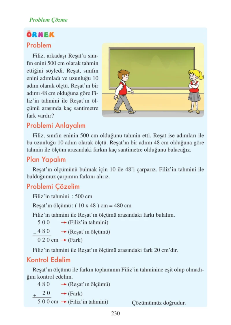 3. Sınıf Matematik Ders Kitabı Cevapları Tuna Matbacılık Yayınları Sayfa 230