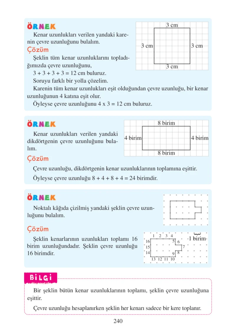 3. Sınıf Matematik Ders Kitabı Cevapları Tuna Matbacılık Yayınları Sayfa 240