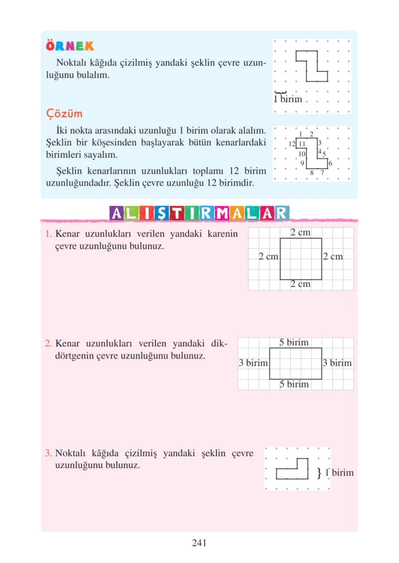 3. Sınıf Matematik Ders Kitabı Cevapları Tuna Matbacılık Yayınları Sayfa 241