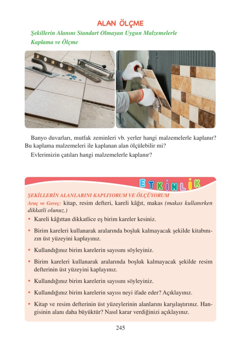 3. Sınıf Matematik Ders Kitabı Cevapları Tuna Matbacılık Yayınları Sayfa 245