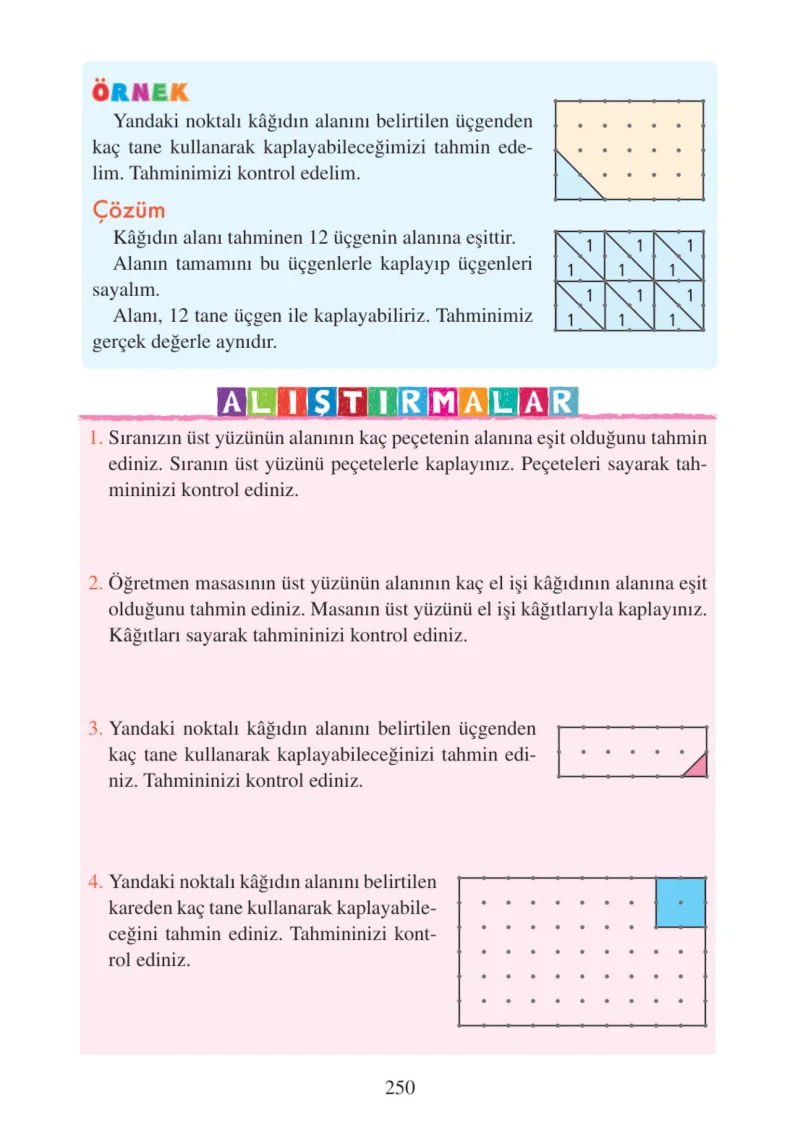 3. Sınıf Matematik Ders Kitabı Cevapları Tuna Matbacılık Yayınları Sayfa 250