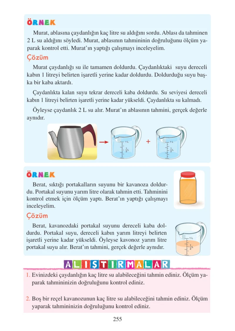 3. Sınıf Matematik Ders Kitabı Cevapları Tuna Matbacılık Yayınları Sayfa 255