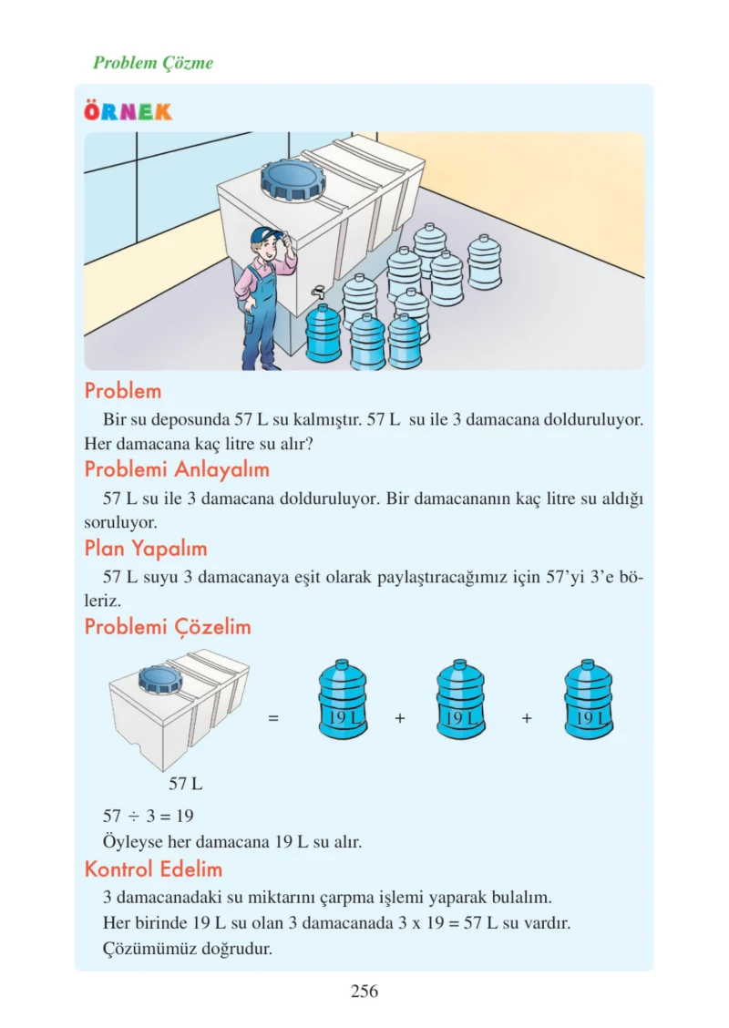 3. Sınıf Matematik Ders Kitabı Cevapları Tuna Matbacılık Yayınları Sayfa 256