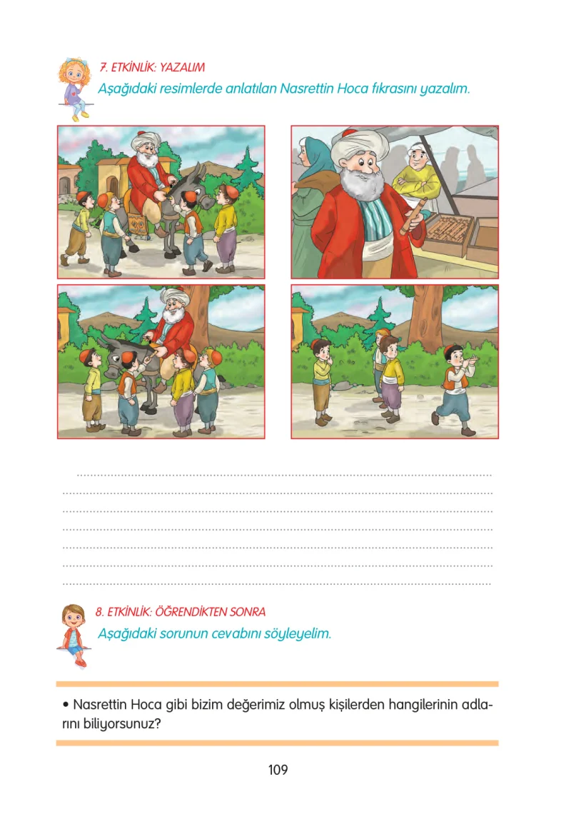 3. Sınıf Türkçe Ders Kitabı Cevapları Gizem Yayınları Sayfa 109