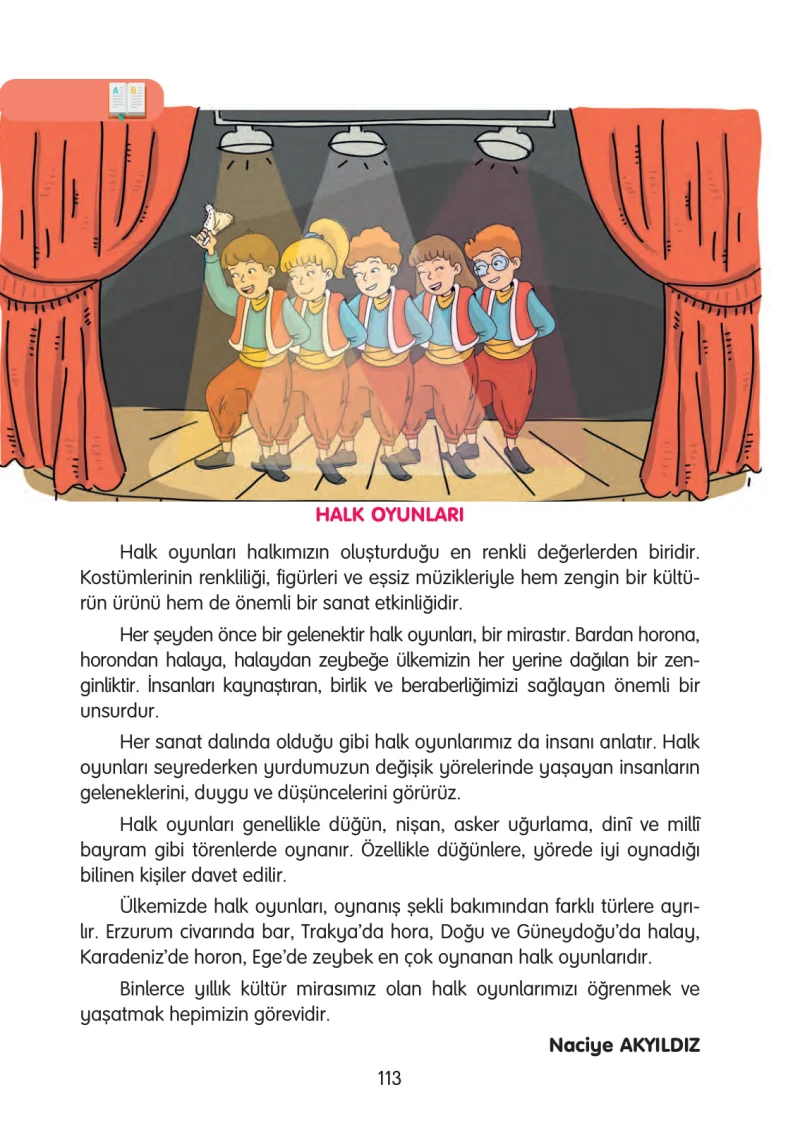 3. Sınıf Türkçe Ders Kitabı Cevapları Gizem Yayınları Sayfa 113