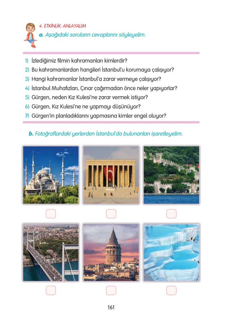 3. Sınıf Türkçe Ders Kitabı Cevapları Gizem Yayınları Sayfa 161