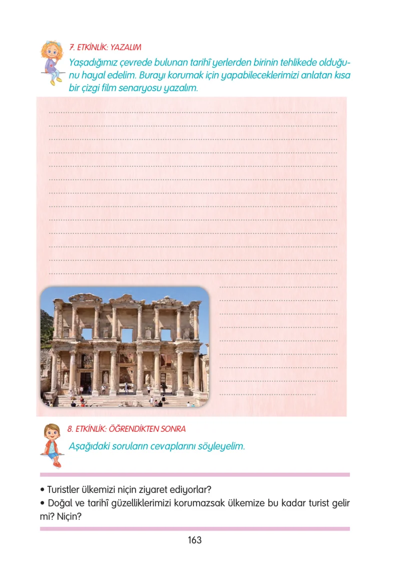 3. Sınıf Türkçe Ders Kitabı Cevapları Gizem Yayınları Sayfa 163