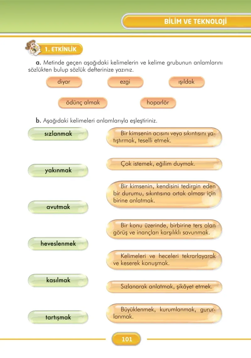 3. Sınıf Türkçe Ders Kitabı Cevapları İlke Yayınları Sayfa 101