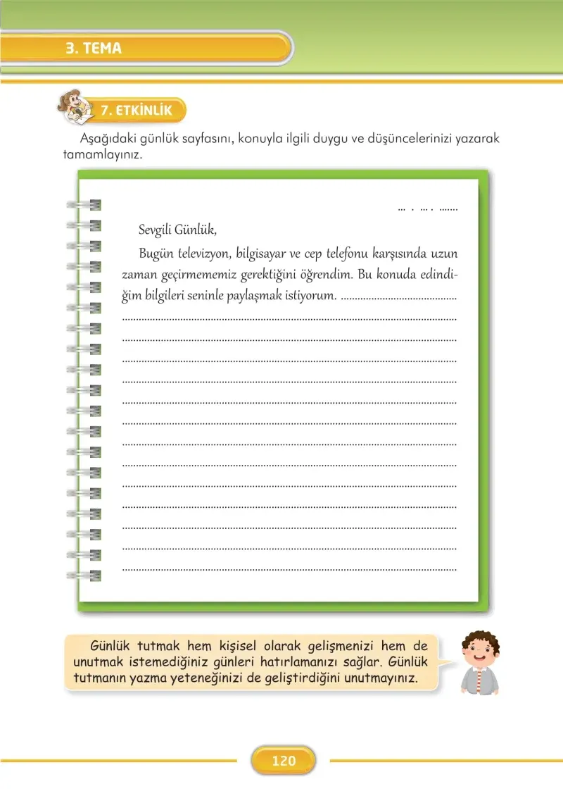3. Sınıf Türkçe Ders Kitabı Cevapları İlke Yayınları Sayfa 120