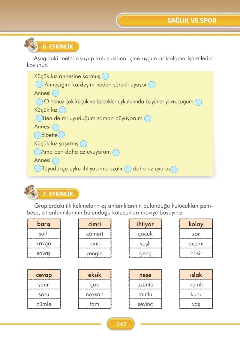 3. Sınıf Türkçe Ders Kitabı Cevapları İlke Yayınları Sayfa 147